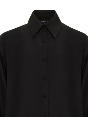Robe chemise en soie Azeeza noir