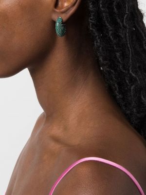 Boucles d'oreilles à boucle Amina Muaddi vert
