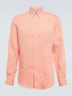 Camicia di cotone Brunello Cucinelli arancione
