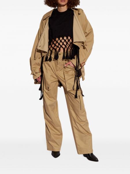Spodnie cargo bawełniane Isabel Marant beżowe