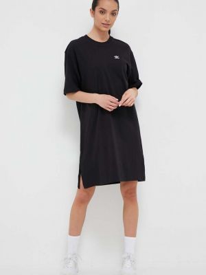 Хлопковое платье миди Adidas Originals черное
