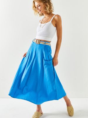 Lněné sukně Olalook modré