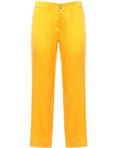 Копринени панталон Asceno жълто