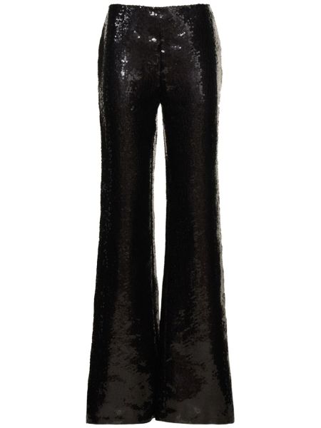 Pantalones con lentejuelas Alberta Ferretti negro