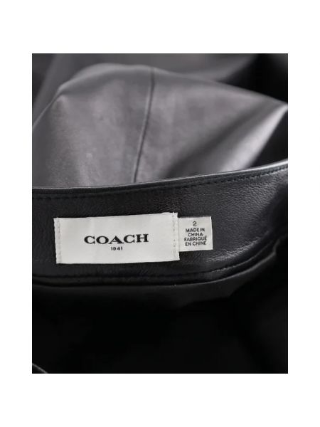 Falda de cuero Coach Pre-owned negro