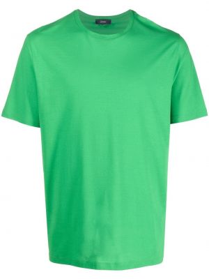 Памучна тениска с кръгло деколте Herno зелено