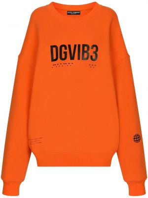 Sweatshirt aus baumwoll mit print Dolce & Gabbana Dgvib3 orange