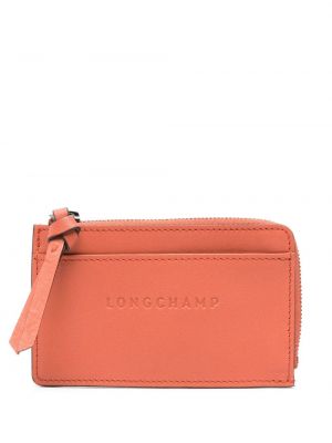 Dabīgās ādas maku Longchamp oranžs