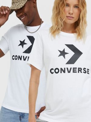 Pamut póló Converse fehér
