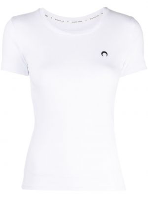 Памучна тениска бродирана Marine Serre бяло