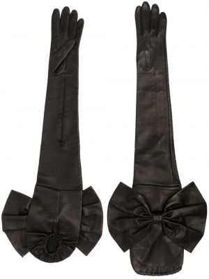 Leder handschuh mit schleife Manokhi schwarz