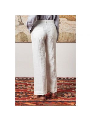 Pantalones cargo de lino Massimo Alba blanco