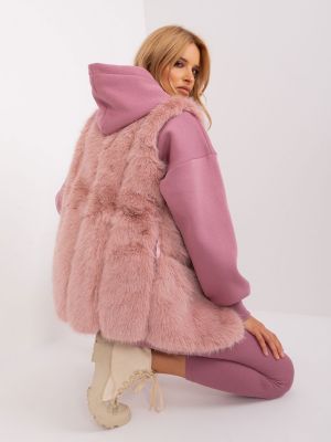 Vestă de blană Fashionhunters roz