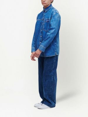Džinsiniai marškiniai su kišenėmis Karl Lagerfeld Jeans mėlyna
