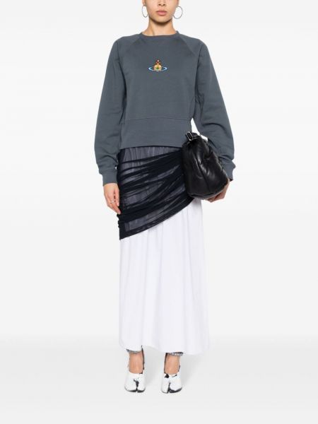 Medvilninis siuvinėtas džemperis Vivienne Westwood pilka