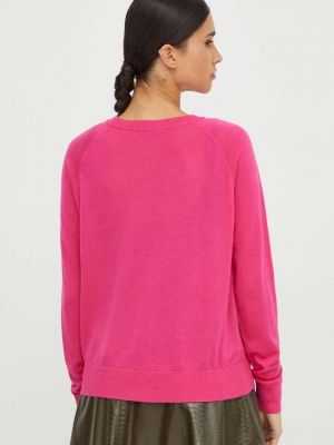 Gyapjú pulóver Max&co. rózsaszín