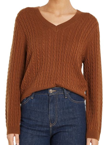 Шерстяной свитер Tommy Hilfiger коричневый