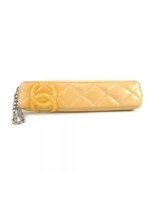 Leder clutch Chanel Vintage beige