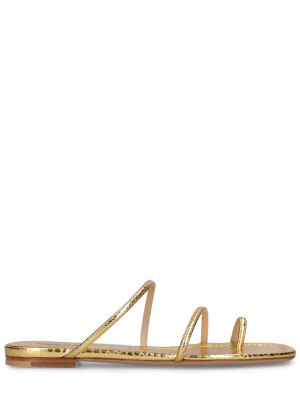 Leder sandale mit print Michael Kors Collection gold