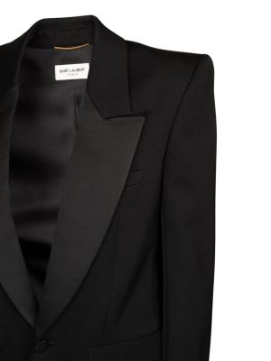 Vlněné sako s knoflíky Saint Laurent černé
