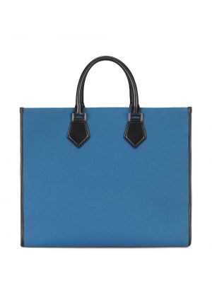 Bolso shopper con bordado Dolce & Gabbana azul