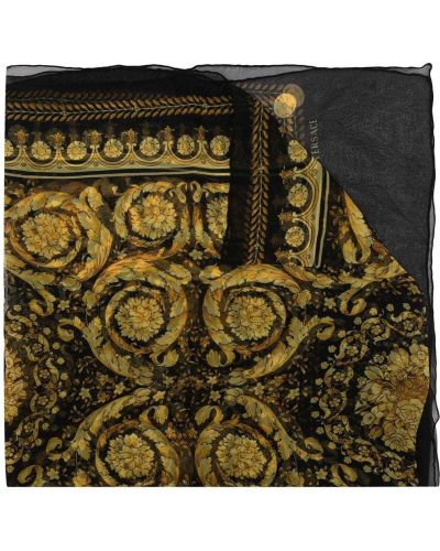 Pañuelo de seda con estampado Versace negro