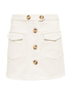 Βαμβακερή φούστα mini Redvalentino λευκό