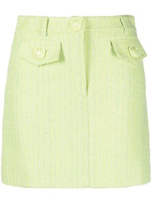 Jupe taille haute en tweed Moschino vert