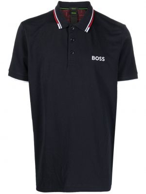 Poloshirt med broderier Boss blå