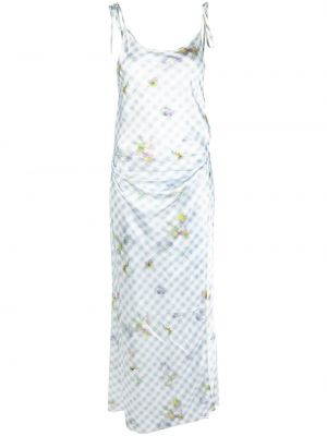 Satynowa sukienka długa w kwiatki z nadrukiem Acne Studios