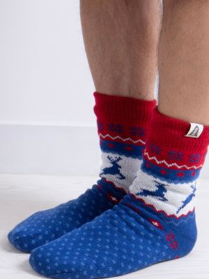 Мужские носки-тапочки Fair Isle на подкладке из овчины Totes синий