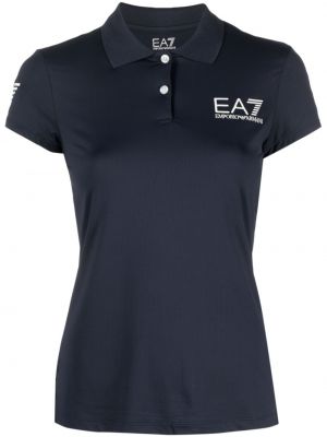 Поло тениска с принт Ea7 Emporio Armani синьо