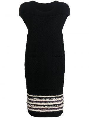 Vlněné šaty Chanel Pre-owned - černá