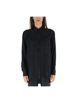 Jedwabna koszula oversize Burberry czarna