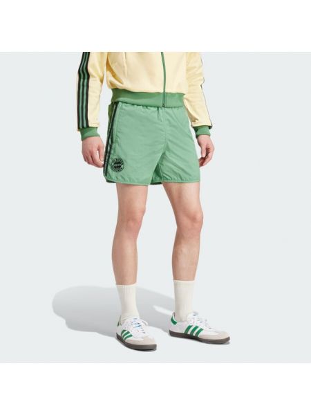 Shorts en coton à rayures Adidas vert