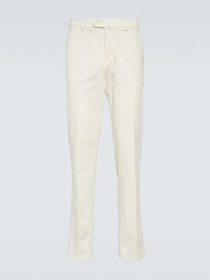 Βαμβακερό παντελόνι σε στενή γραμμή Loro Piana λευκό