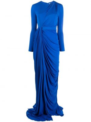 Plisované večerné šaty Alexander Mcqueen modrá