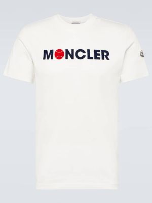 Памучна тениска от джърси Moncler бяло