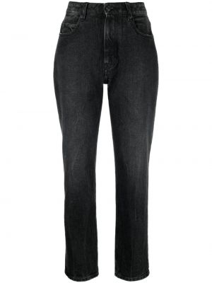 Straight leg jeans a vita alta Ami Paris nero