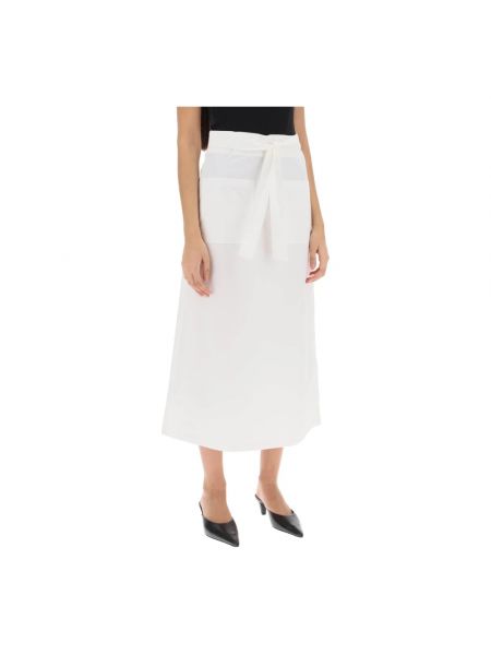 Falda larga de lino Totême blanco