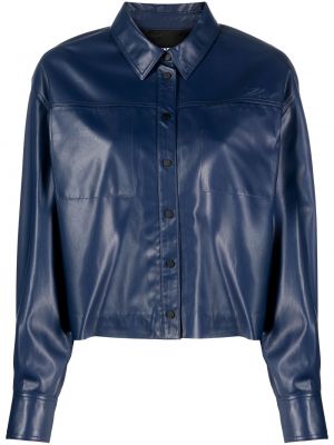 Usnjena jakna Karl Lagerfeld modra