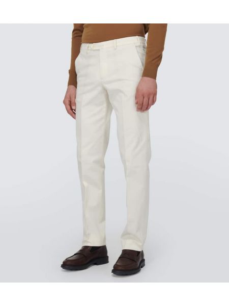 Pamučne hlače slim fit Loro Piana bijela