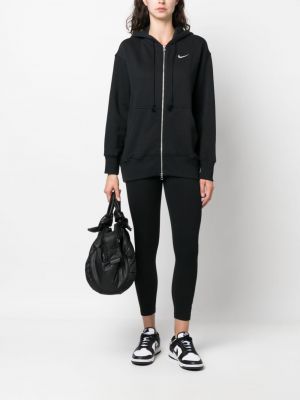 Mikina s kapucí s výšivkou na zip Nike černá