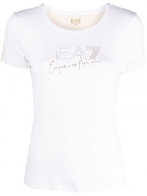 Μπλούζα με σχέδιο Ea7 Emporio Armani λευκό