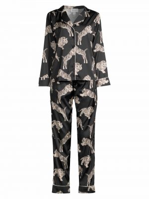 Тигровая пижама с принтом Averie Sleep черная
