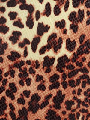 Mini robe en cuir à imprimé à imprimé léopard Stand Studio marron