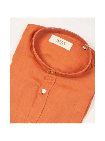 Camisa de lino Yes Zee naranja
