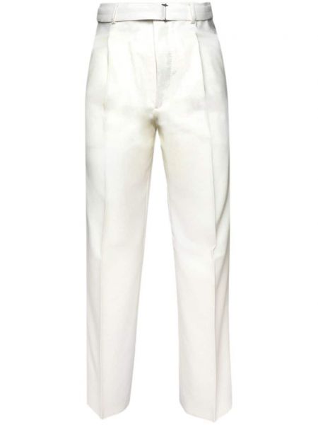 Μάλλινο παντελόνι Lanvin λευκό