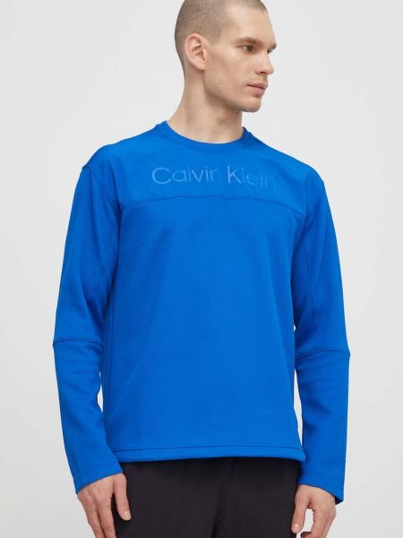 Bluza z nadrukiem Calvin Klein Performance niebieska