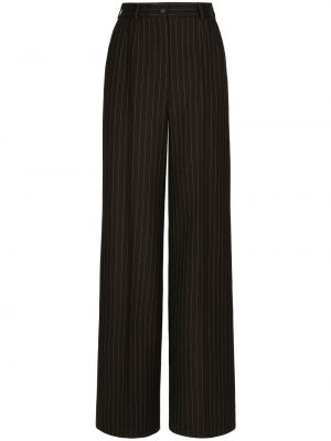 Ριγέ παντελόνι με σχέδιο σε φαρδιά γραμμή Dolce & Gabbana μαύρο
